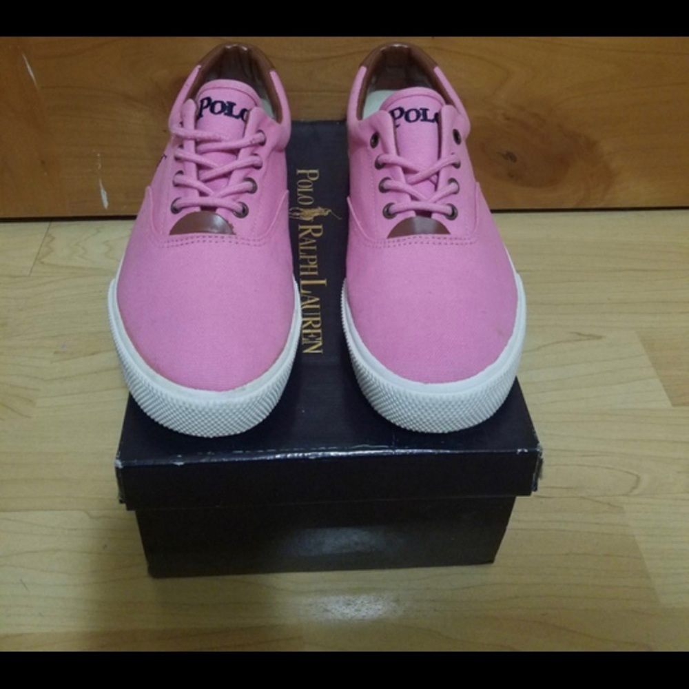 Pink Polo Ralph Lauren Canvas Sneakers